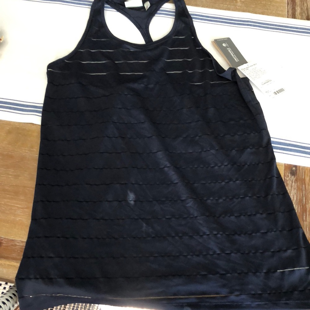Althleta Striped Mesh High Neck Tank. NWT size xlt